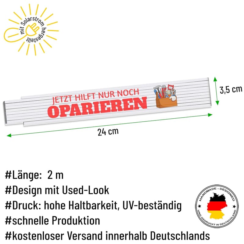 Zollstock 2m mit Spruch 