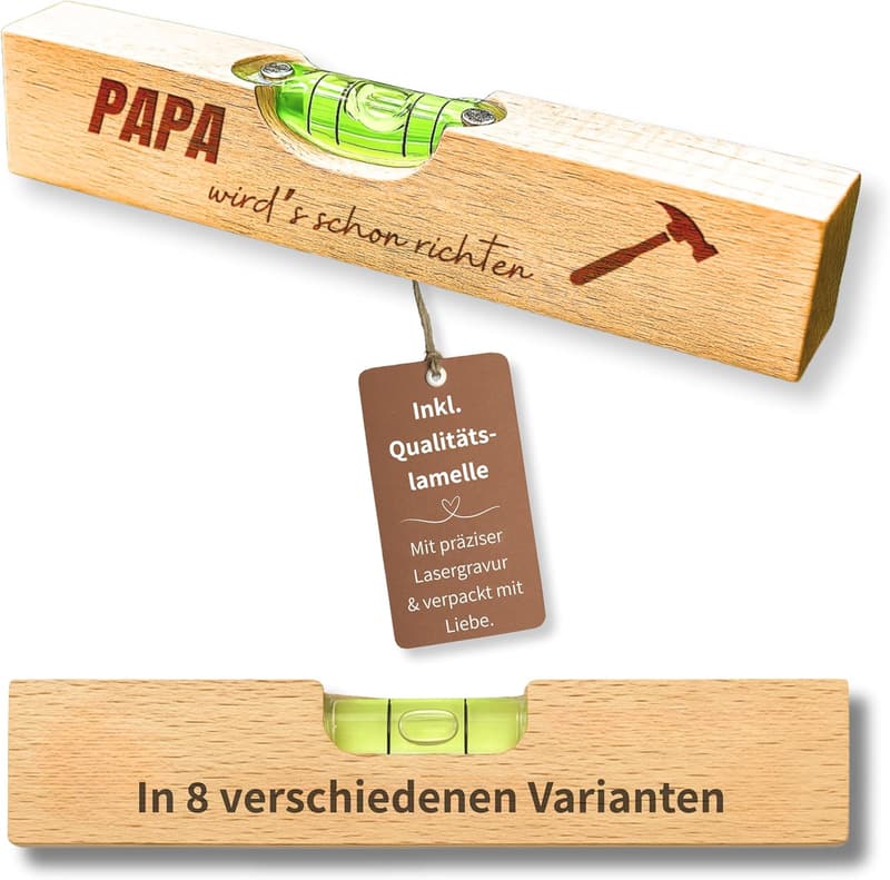 Personalisierte Wasserwaage für Papa – Einzug, Umzug oder Vatertag Geschenk