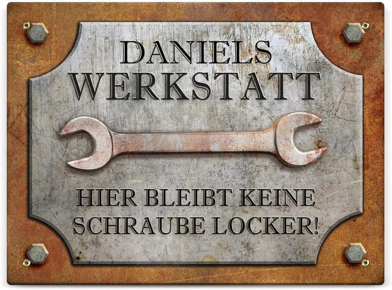 Personalisiertes Werkzeug-Türschild 20 x 15 cm für Bastler