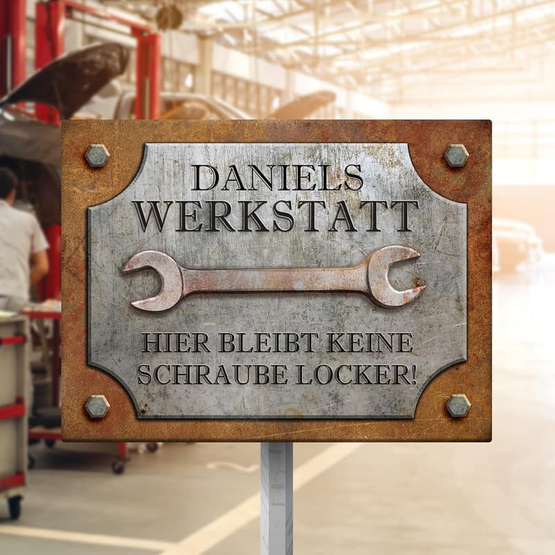 Personalisiertes Werkzeug-Türschild 20 x 15 cm für Bastler