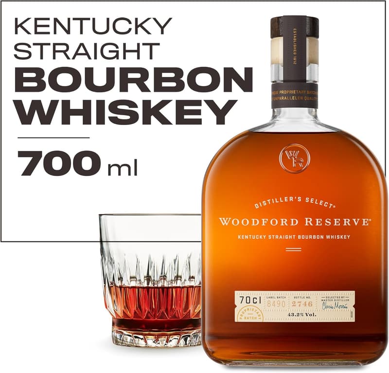 Woodford Reserve Bourbon - Hochwertiges Geschenk mit fruchtigen und vanilligen Noten - 0,7L/43,2% Vol.