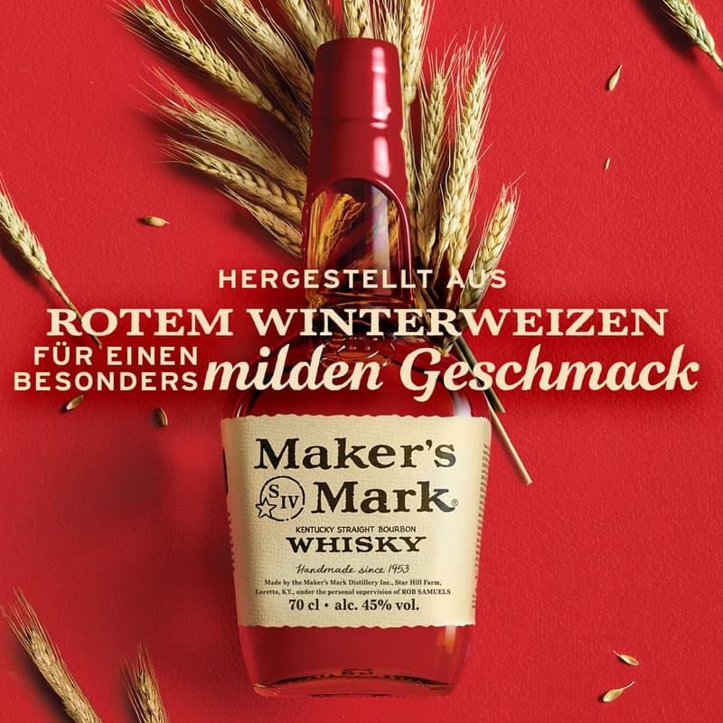 Maker's Mark Kentucky Straight Bourbon Whisky | handgemacht | 45% Vol | 700ml