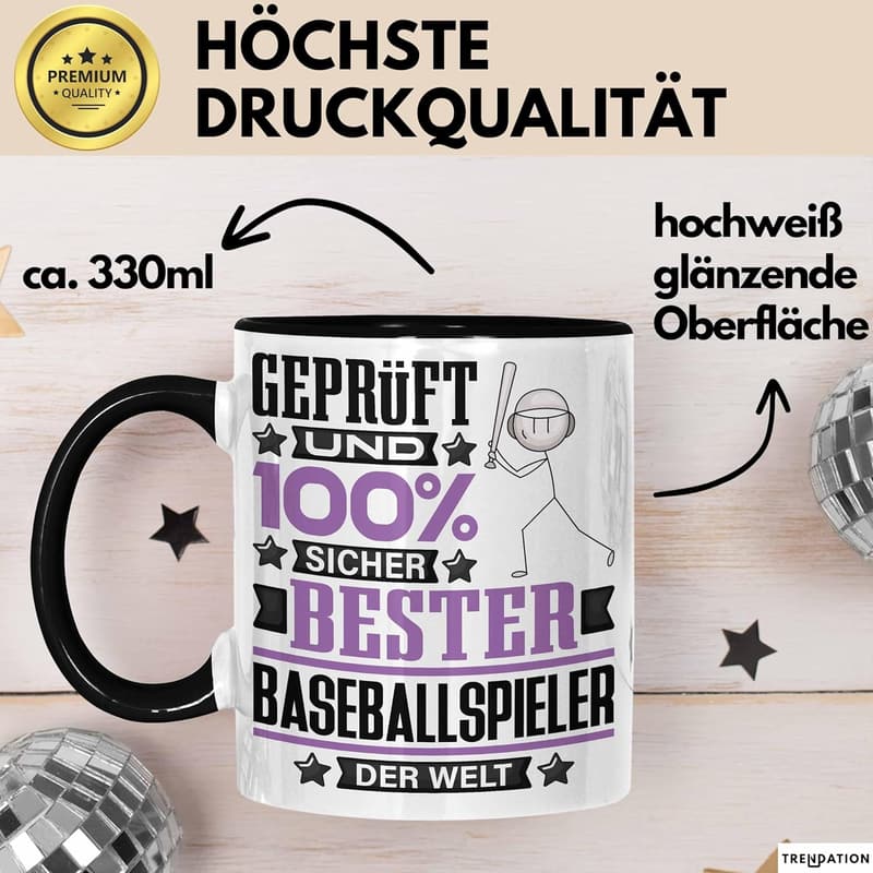 Lustiges Geschenk für Baseballspieler – T-Shirt mit Spruch (Schwarz)