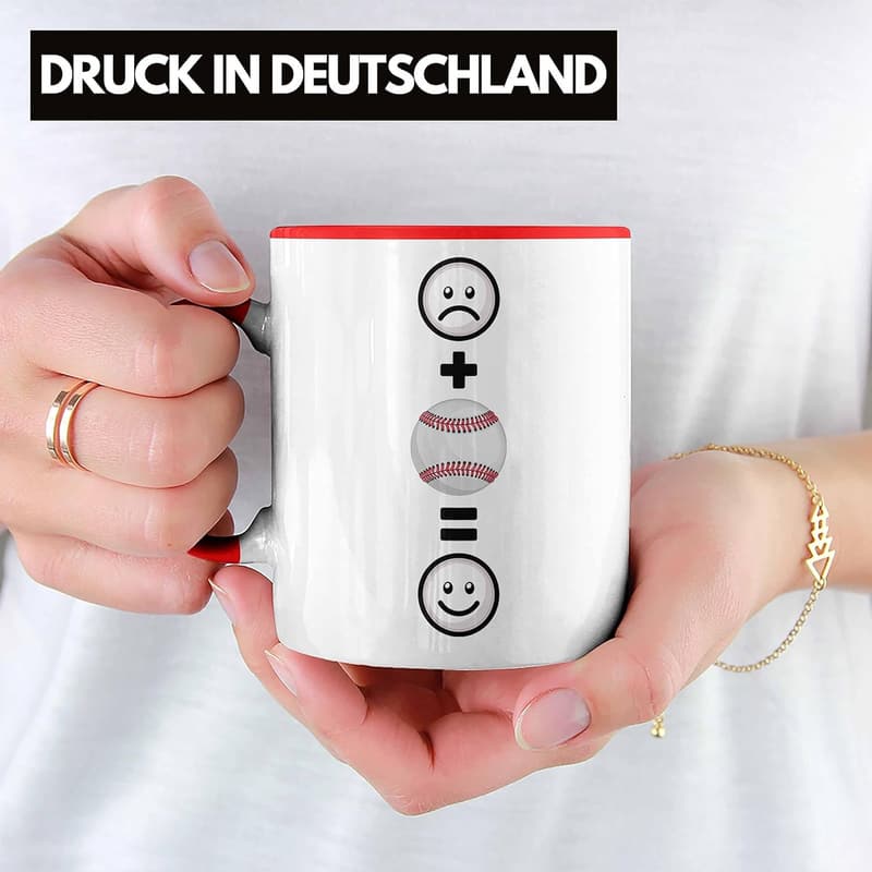 Lustige Baseball-Tasse für Spieler – ideales Geburtstagsgeschenk (Rot)