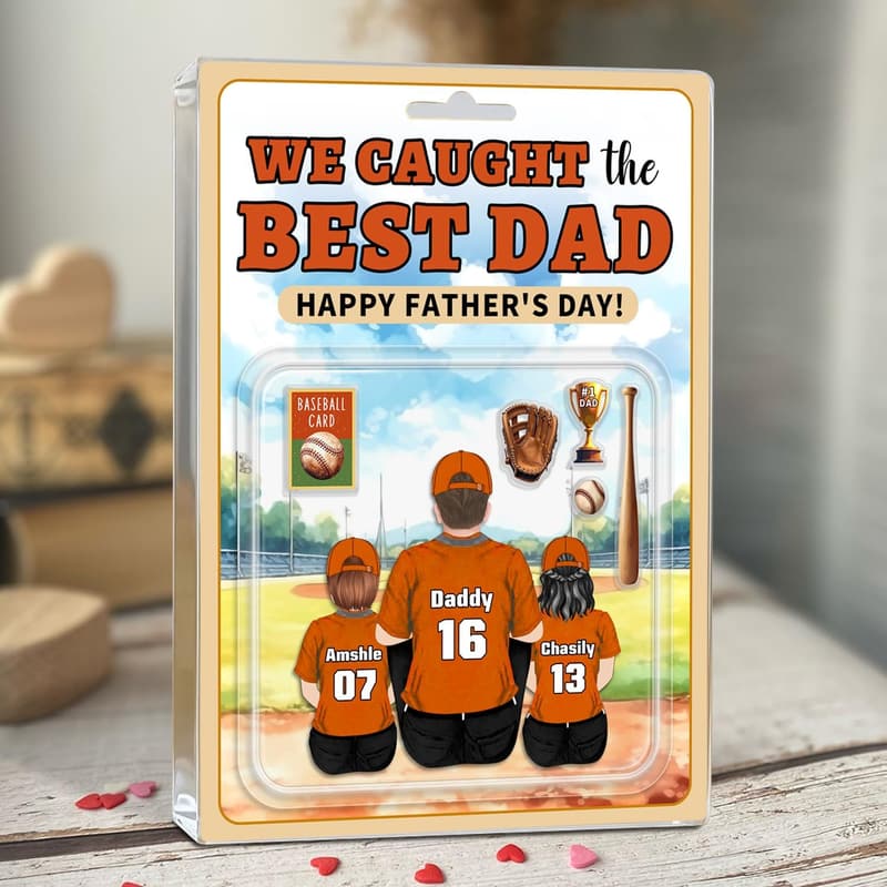 Personalisierbares Baseball-Dekoschild zum Vatertag für Väter