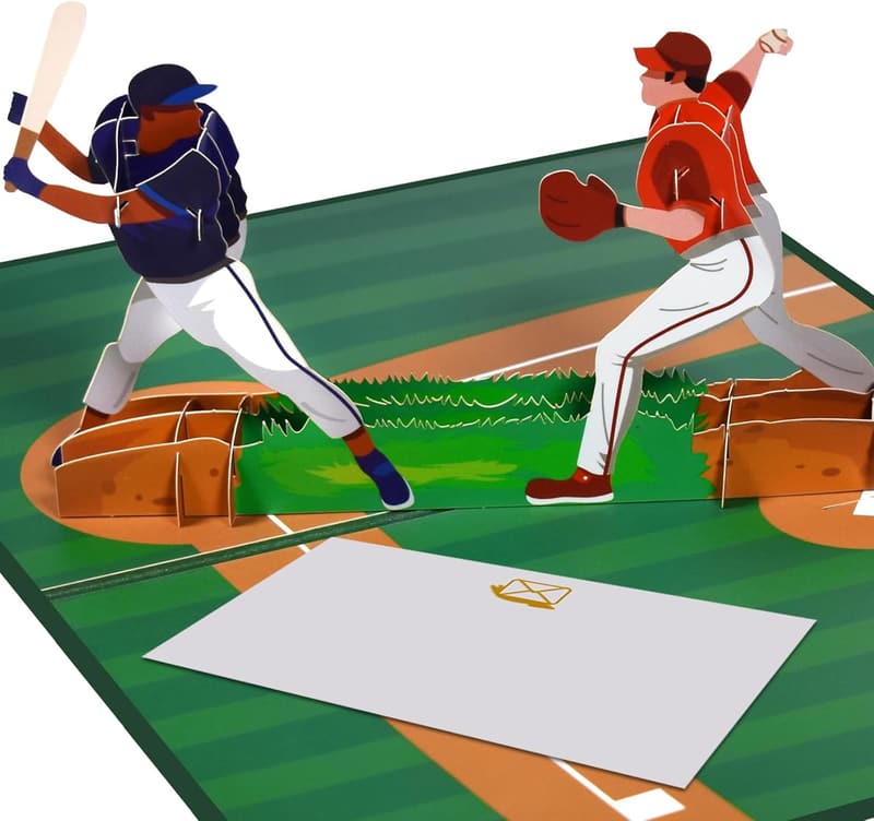 3D Pop-Up Baseballkarte – Perfekte Geschenkkarte für Fans