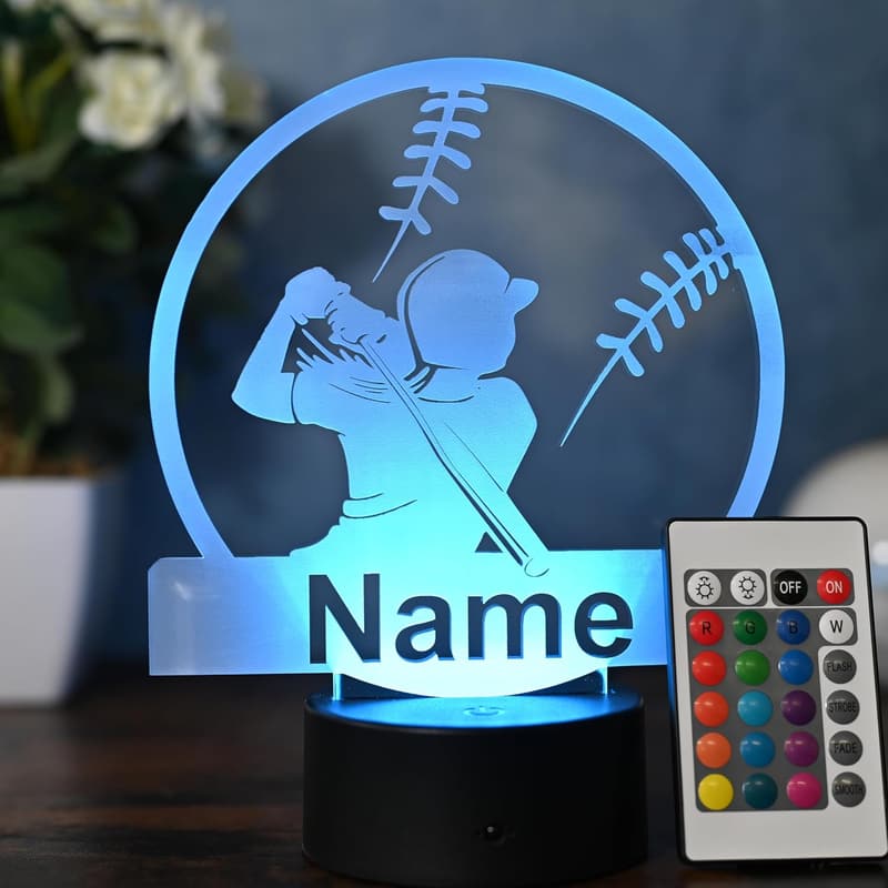 Personalisierte Baseball Lampe für Baseballspieler und Fans – LED Nachtlicht