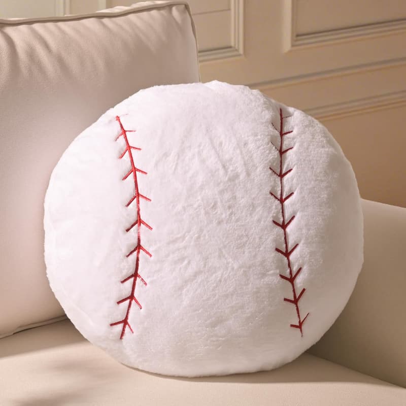 Baseball Sitzkissen für Kinderzimmer, 35x35cm, flauschige Deko