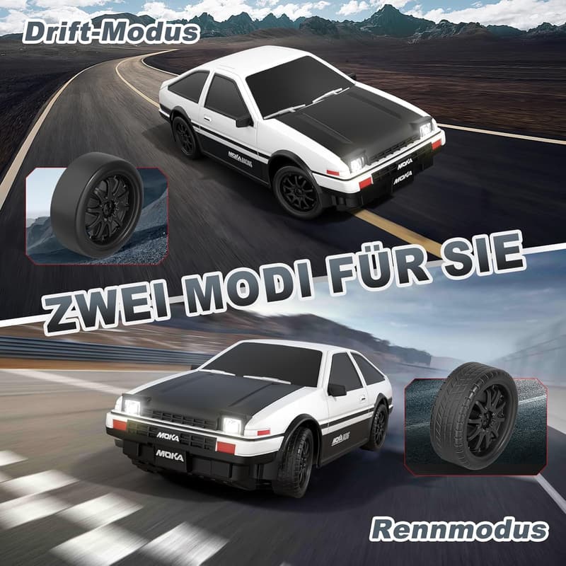 Ferngesteuertes Drift Auto 1:24 mit LED und 25KM/H für Jungen ab 6 Jahren