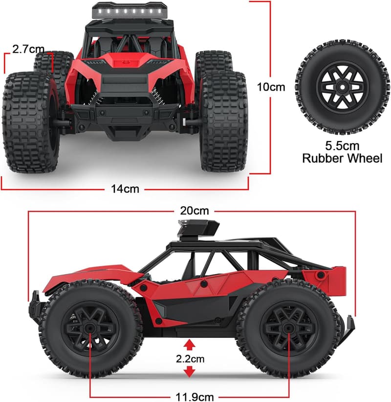 Ferngesteuertes Monster Truck Offroad für Jungen, 6-12 Jahre
