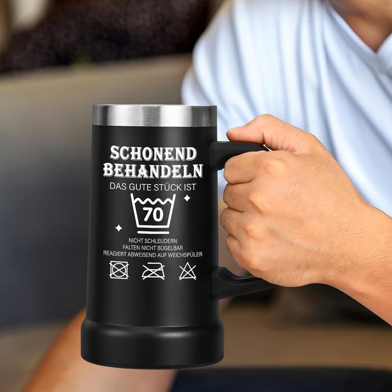 Thermobecher für den 70. Geburtstag – Lustiges Geschenk für Männer