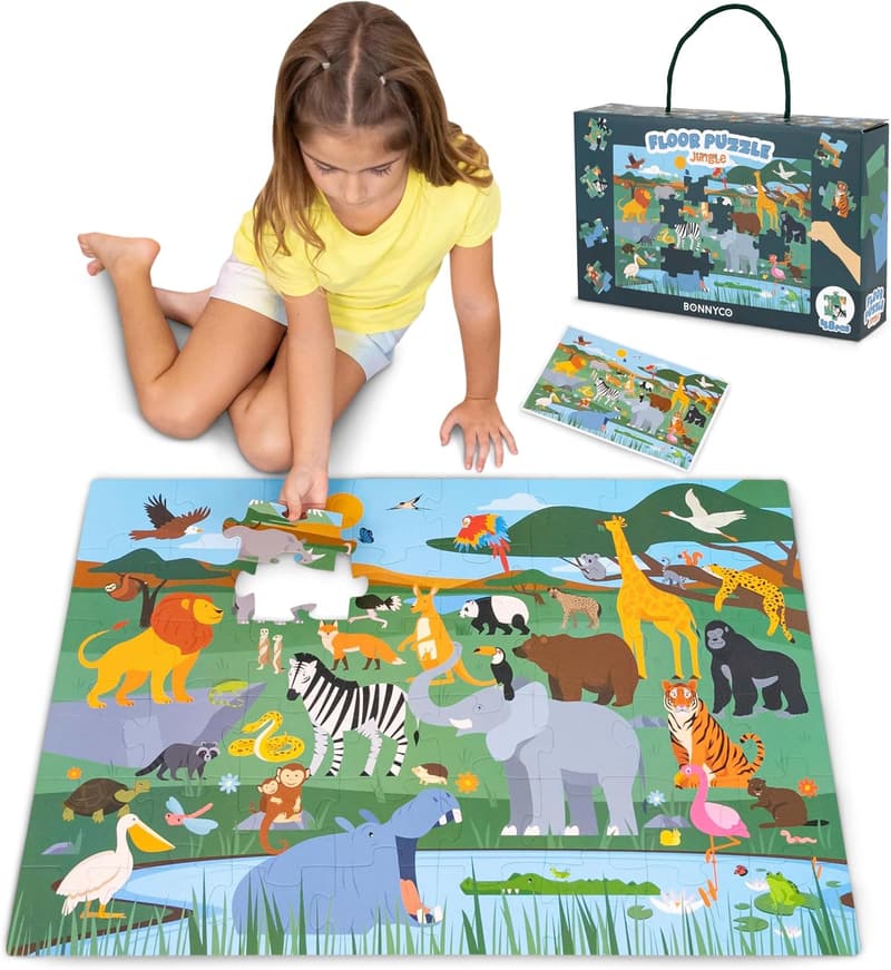 Dschungeltiere XXL Bodenpuzzle für Kinder ab 2 Jahren