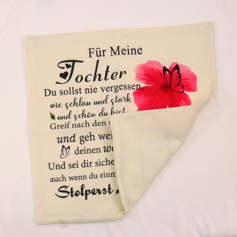 Inspirierender Kissenbezug 45x45 cm für Geburtstag der Tochter
