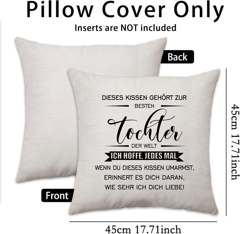 Kissenbezug für Tochter - ideales Geschenk zum Geburtstag oder Hochzeit