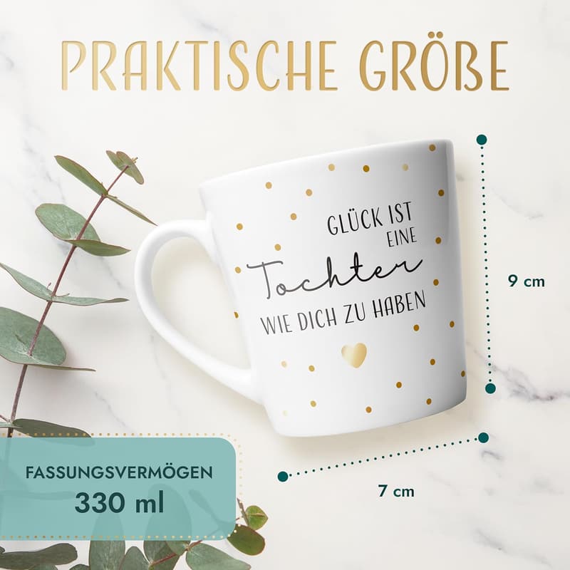 Dankeschön Tasse für die beste Tochter – Kaffeebecher mit Botschaft