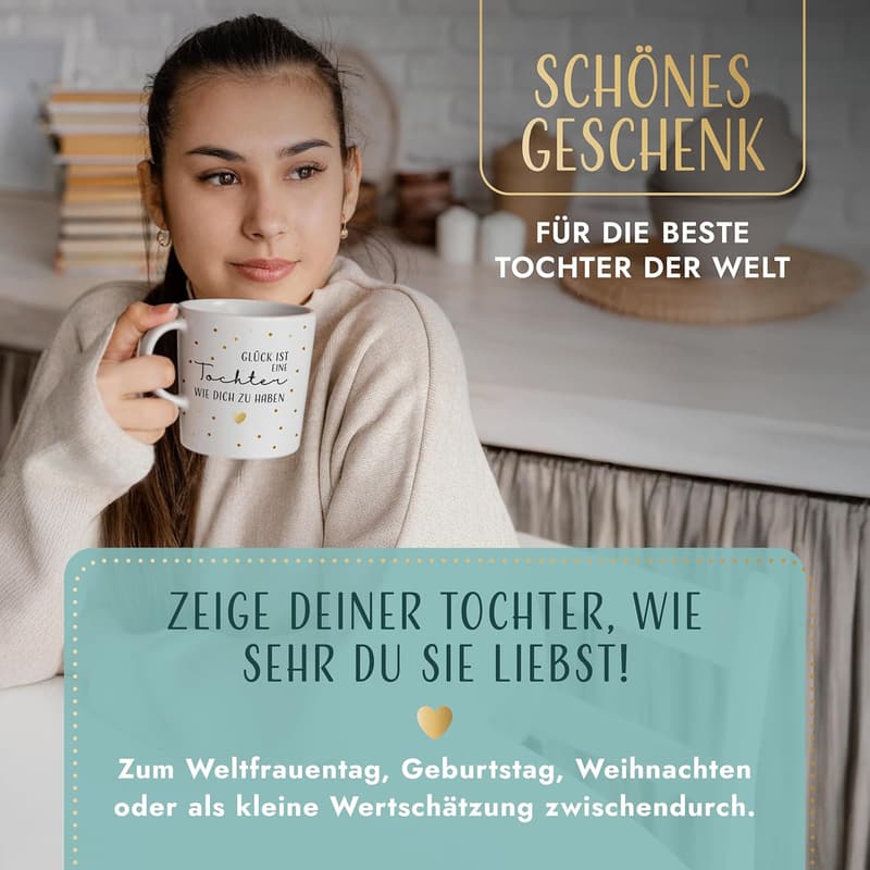 Dankeschön Tasse für die beste Tochter – Kaffeebecher mit Botschaft
