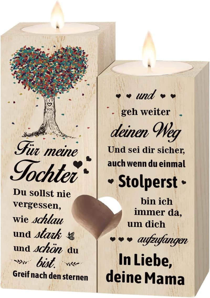 Geschenk zum Geburtstag: Kerzenständer für die beste Tochter