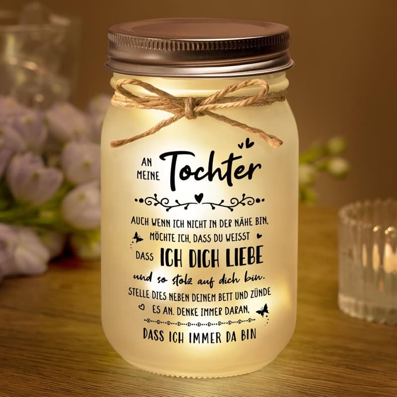 Mason Jar Nachtlichter als witziges Geburtstagsgeschenk für Tochter, 18. Geburtstag