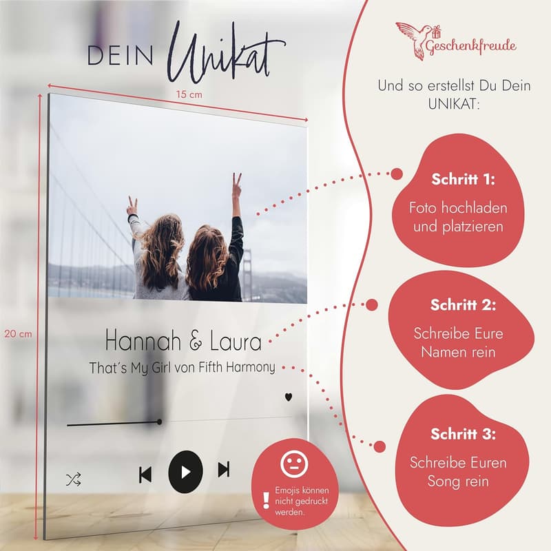Personalisierte Acrylglas-Hochzeitserinnerung mit Foto für Männer