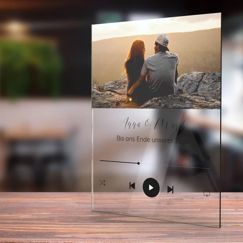 Personalisierte Acrylglas-Hochzeitserinnerung mit Foto für Männer