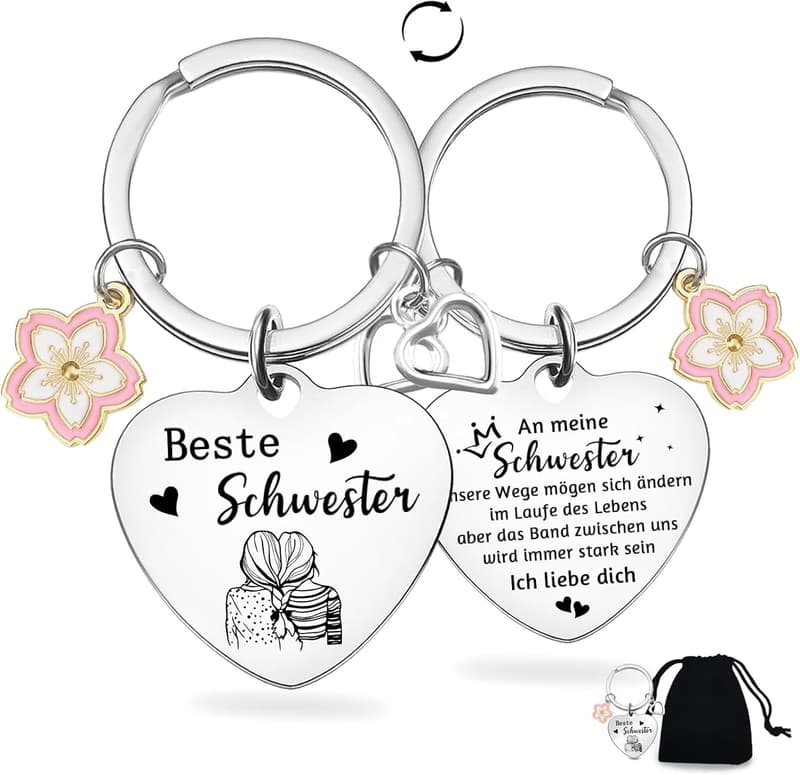 Schlüsselanhänger für Schwestern – Geburtstags- und Weihnachtsgeschenk