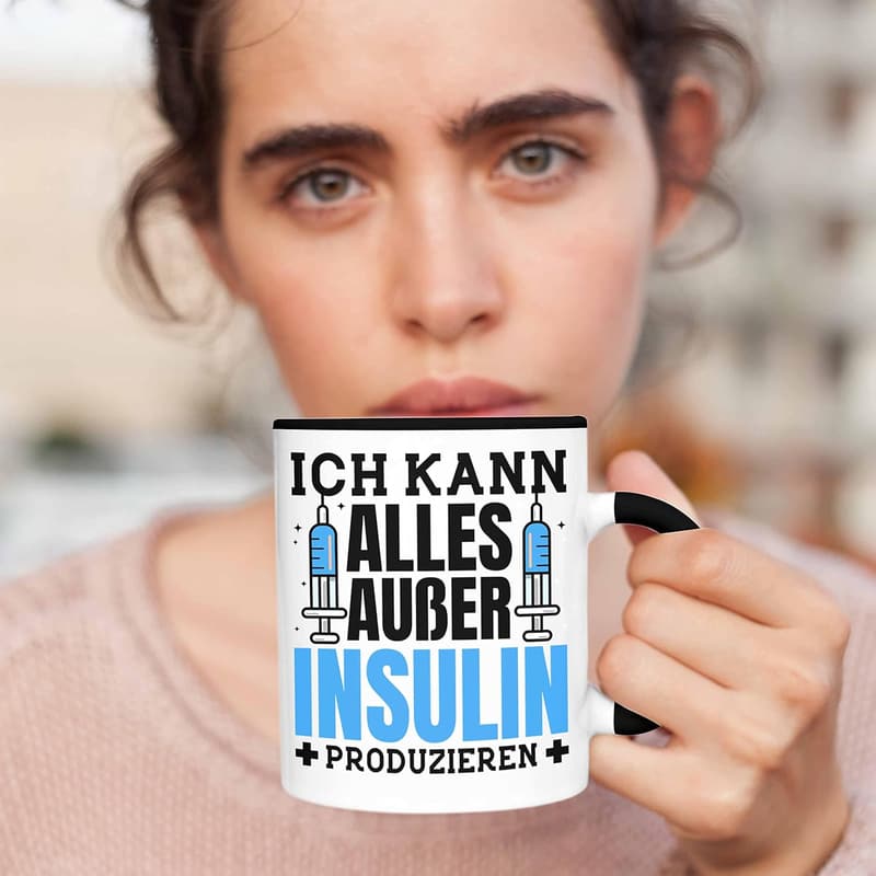 Lustige Diabetiker-Tasse mit Spruch - Geschenk für Zuckerpatienten