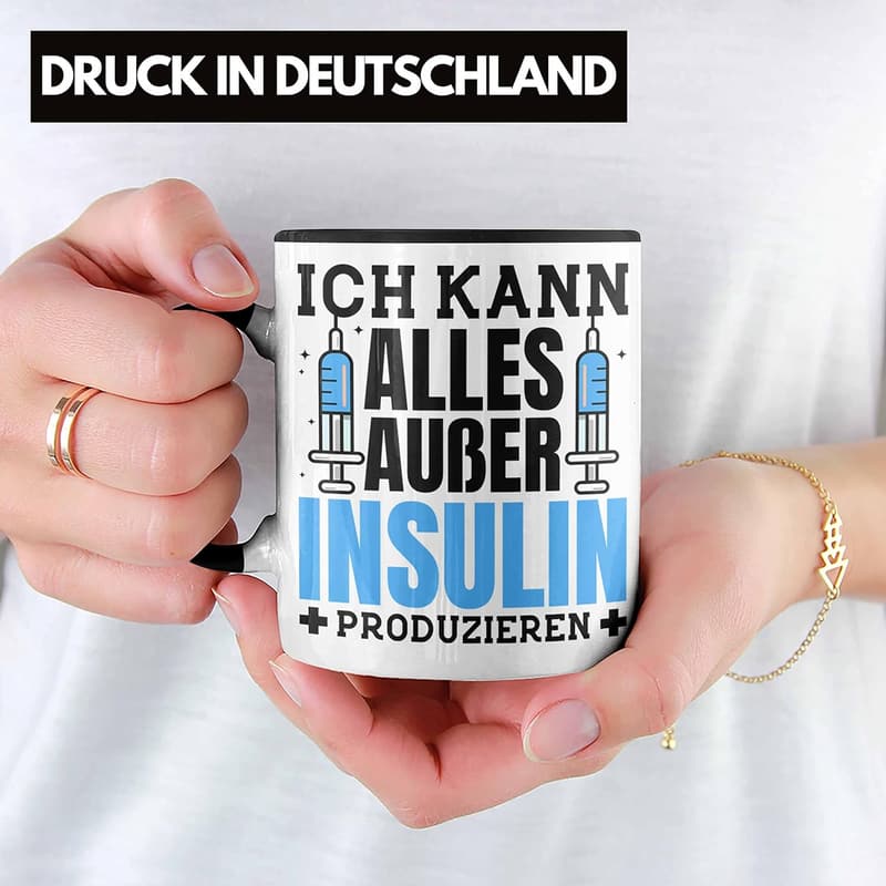 Lustige Diabetiker-Tasse mit Spruch - Geschenk für Zuckerpatienten