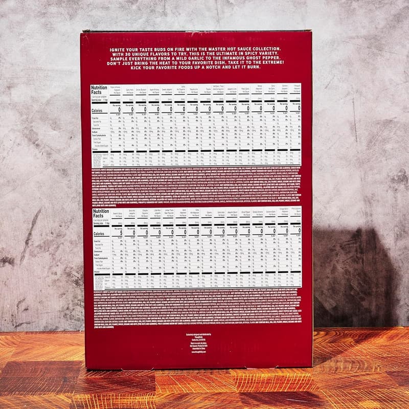 Hot Sauce Geschenkset - Probierset mit 30 verschiedenen Saucen
