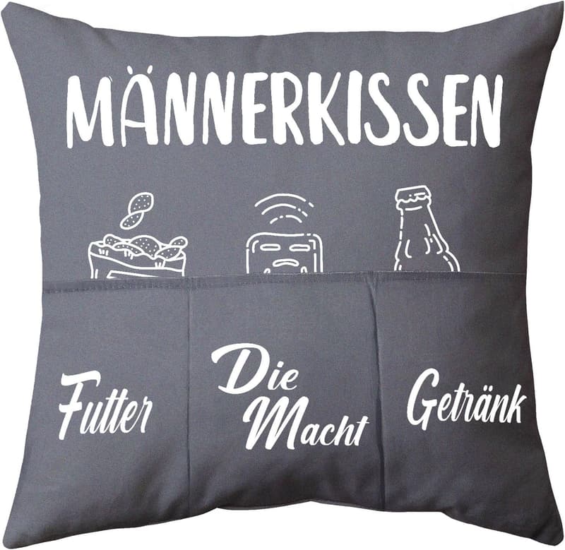 Weihnachtsgeschenk: Zierkissenbezug für Papa, 45 x 45 cm mit 3 Taschen