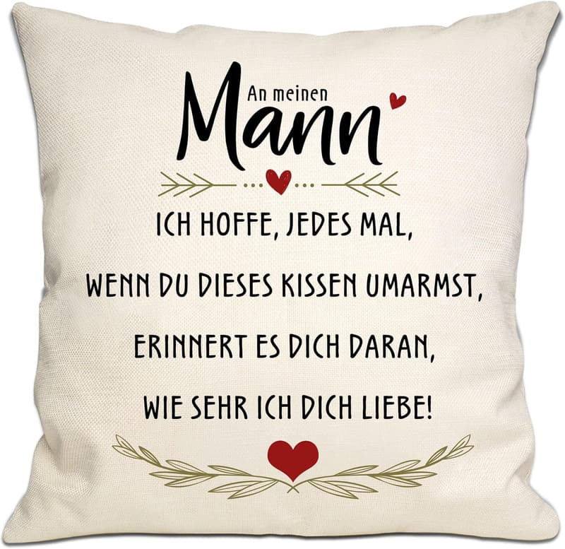 Kissenbezug für Ehemann - Geschenk der Liebe für Valentinstag und Geburtstag