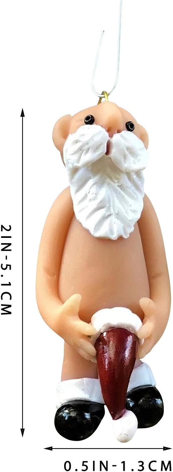 Naughty Santa Weihnachtsbaum Anhänger – lustige Nikolaus Dekoration