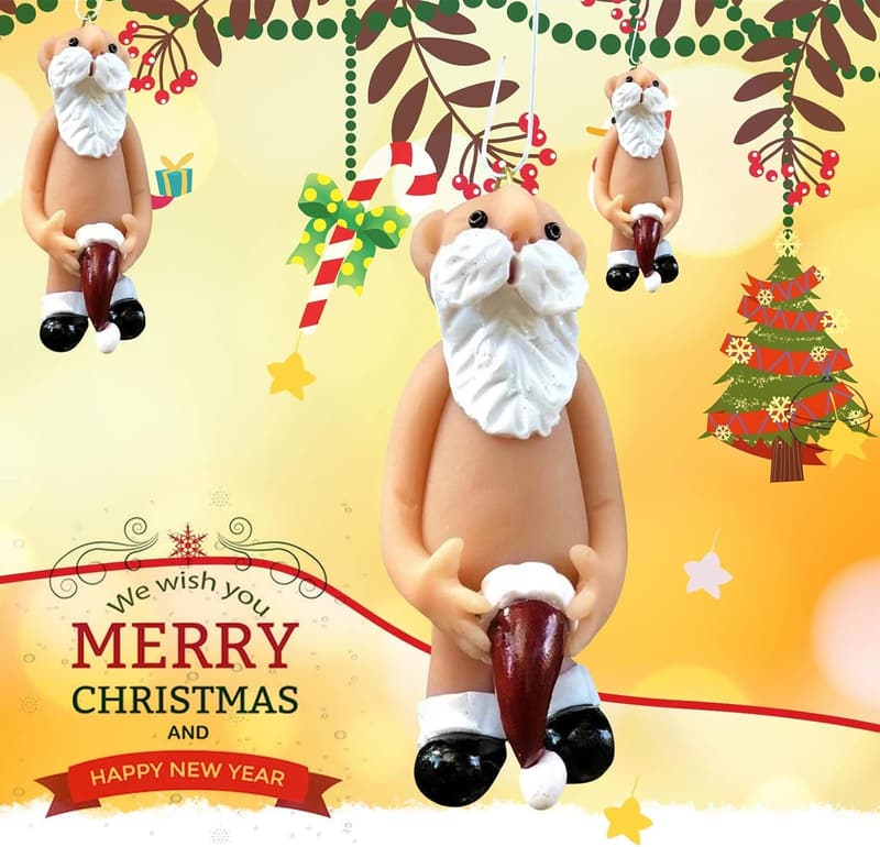 Naughty Santa Weihnachtsbaum Anhänger – lustige Nikolaus Dekoration