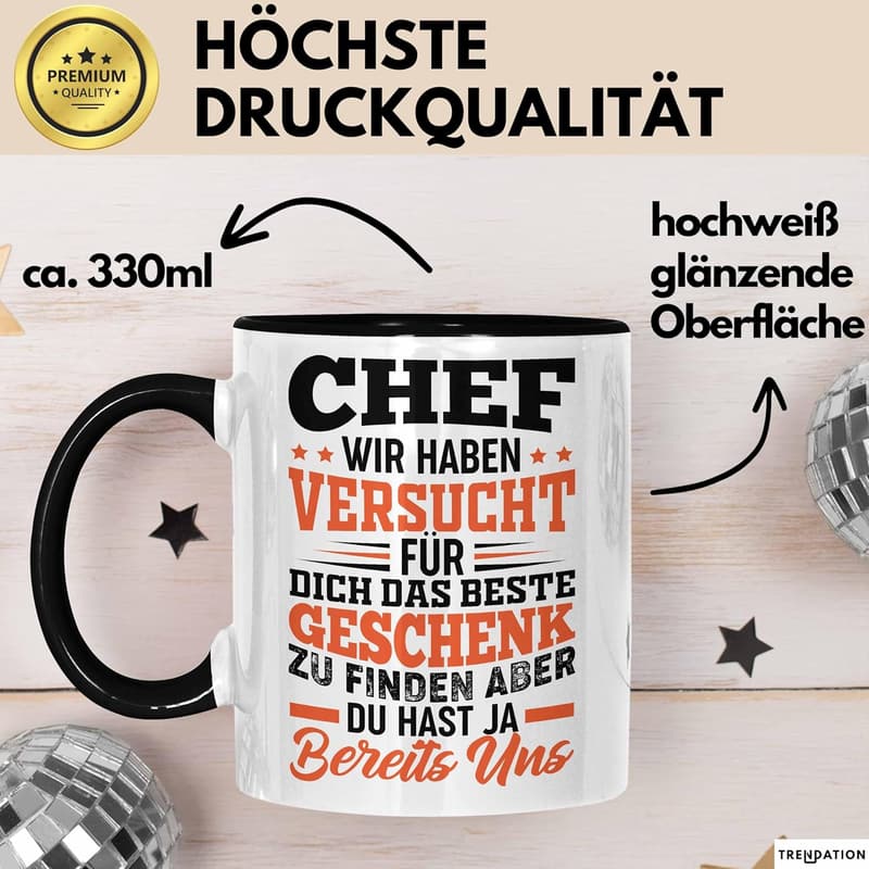 Lustige Tasse für den besten Chef – einzigartiges Geschenk