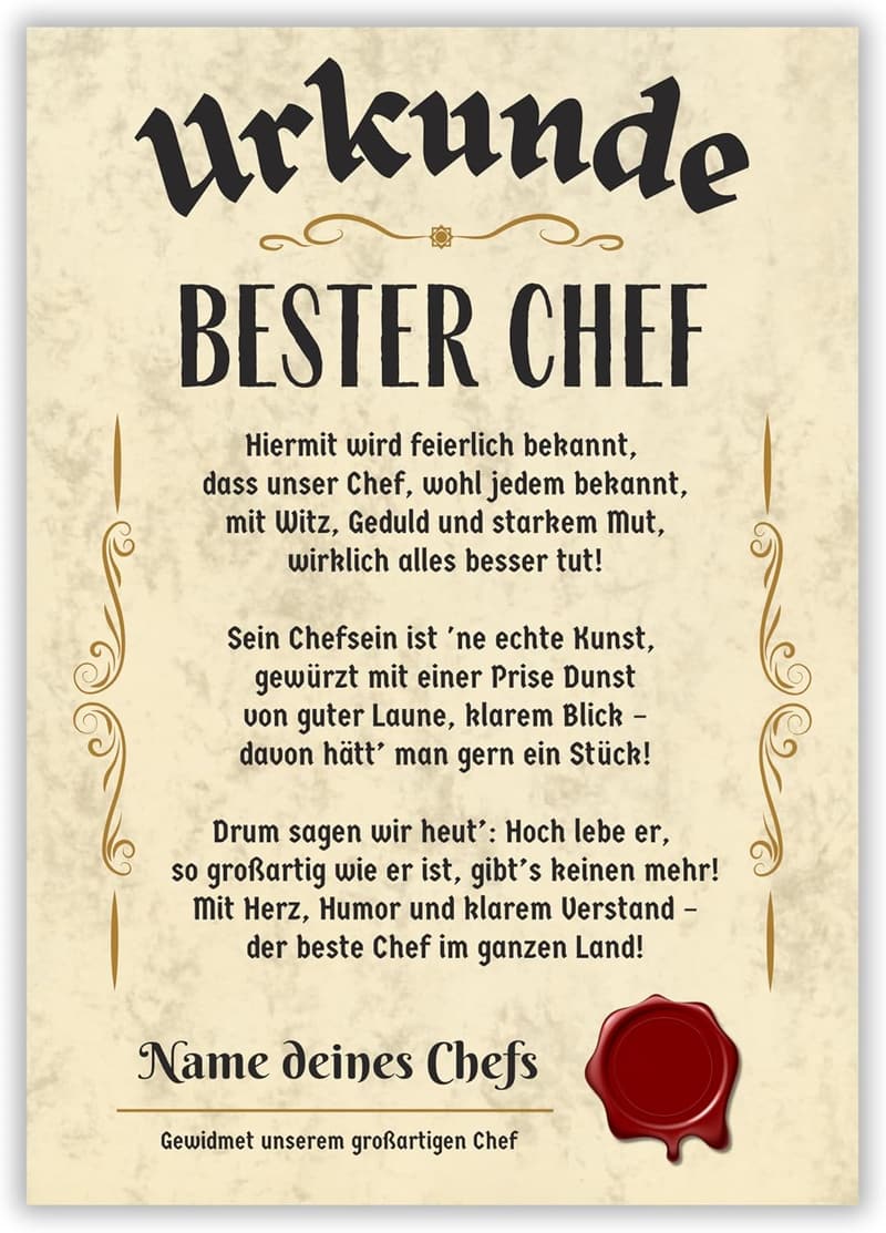 Personalisierte Urkunde 