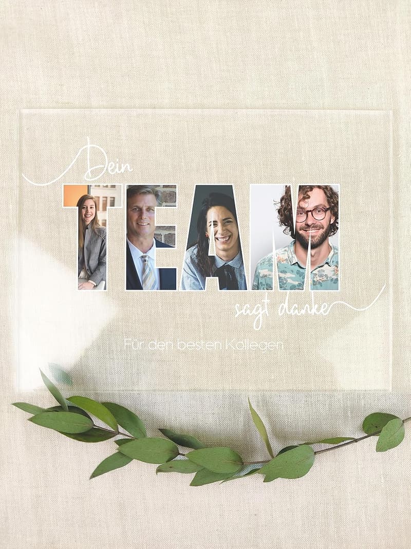 Abschiedsgeschenk - Personalisierte Foto-Acryltafel für Büroangestellte