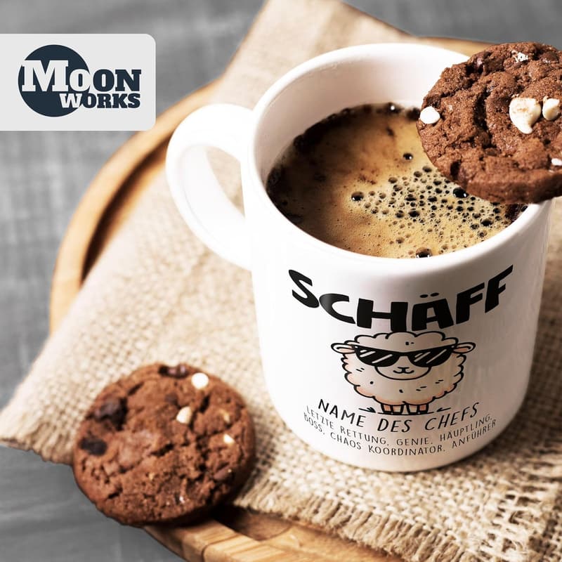 Lustige Schaf-Tasse als Geschenk für Chef zu Weihnachten oder Geburtstag