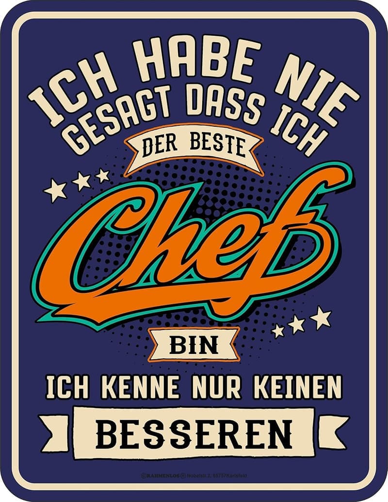 Deko Blechschild für den besten Chef