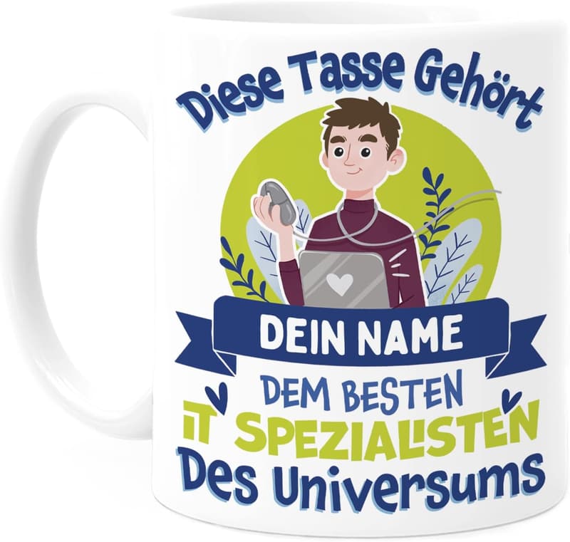 Personalisierte Tasse für Informatiker – Bester IT-Spezialist des Universums