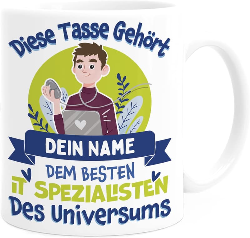 Personalisierte Tasse für Informatiker – Bester IT-Spezialist des Universums