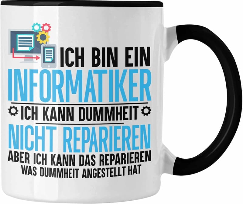 Lustige Tasse für Programmierer – Geschenkidee für Nerds (Schwarz)