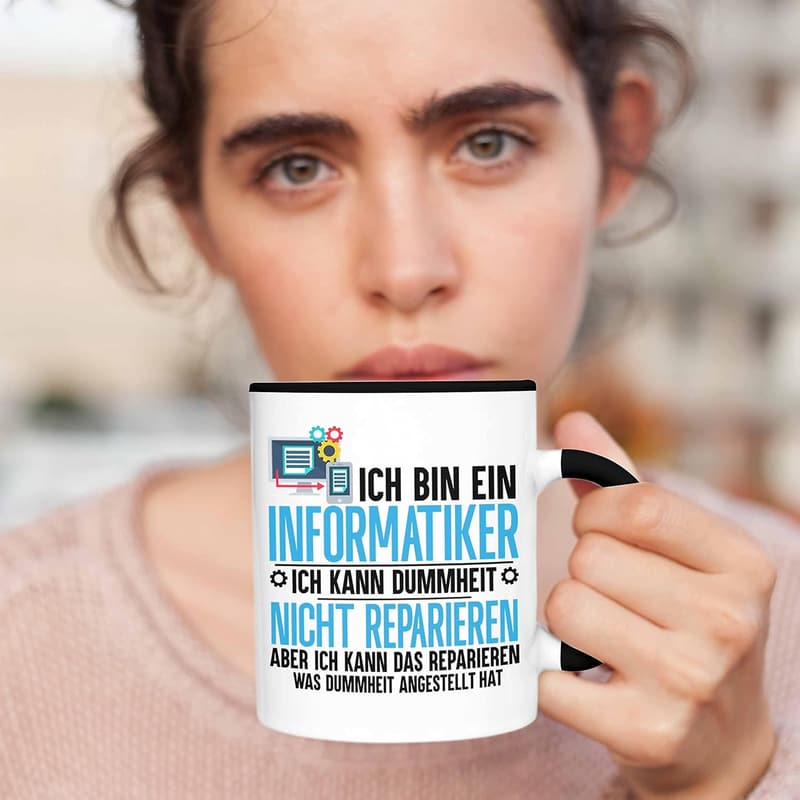 Lustige Tasse für Programmierer – Geschenkidee für Nerds (Schwarz)