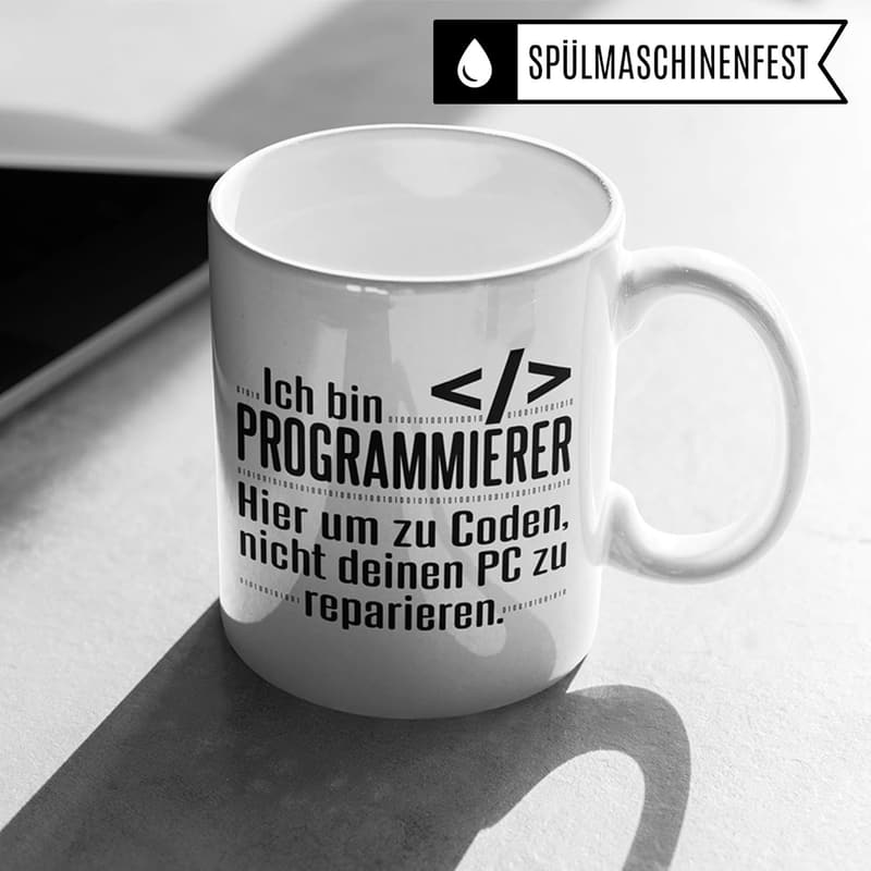 Informatiker Geschenke: Tasse für Programmierer mit IT-Spruch