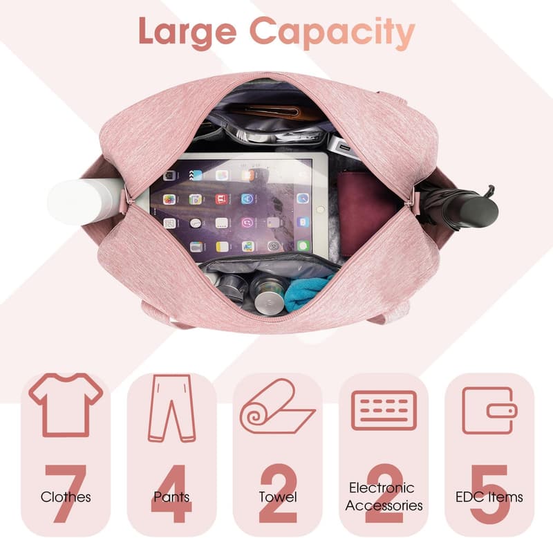 Kleine Reisetasche für Damen - Handgepäck 45x36x20 (Rosa)