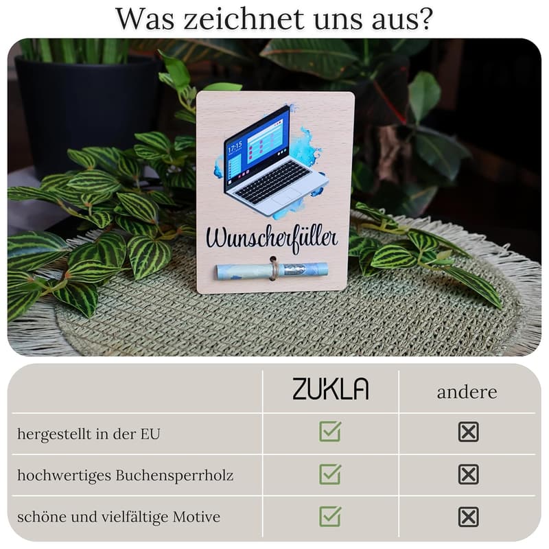 Geldgeschenk-Verpackung Laptop 13 x 10 cm - Handgemachte Spardose