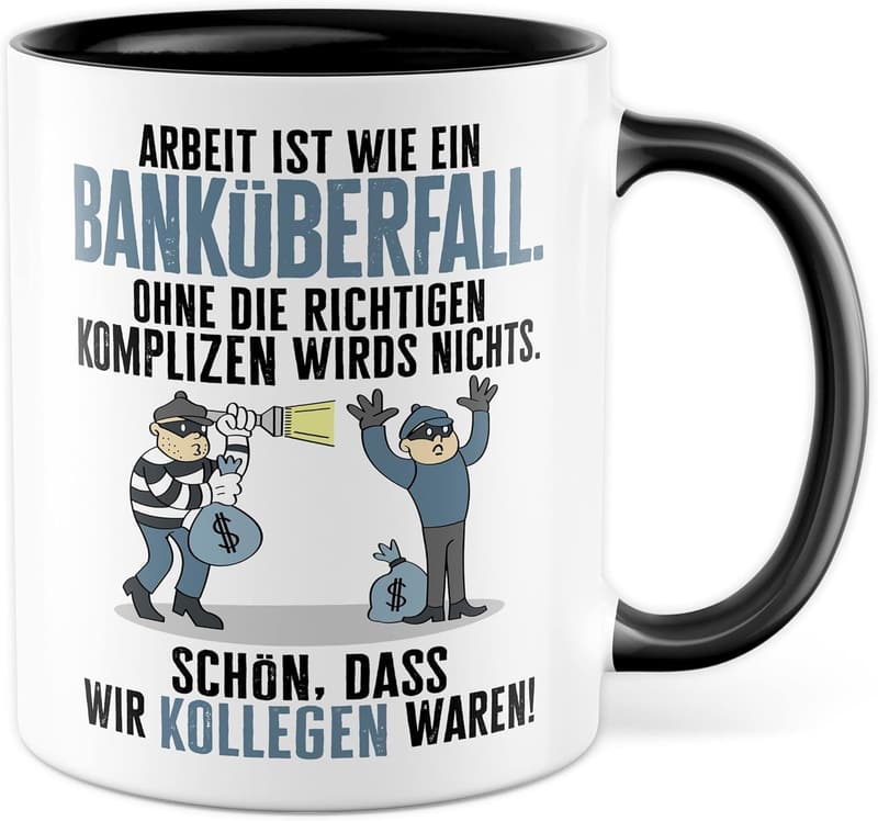 Kaffeetasse zum Jobwechsel mit lustigem Spruch für Kollegen