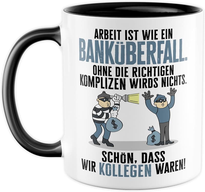Kaffeetasse zum Jobwechsel mit lustigem Spruch für Kollegen