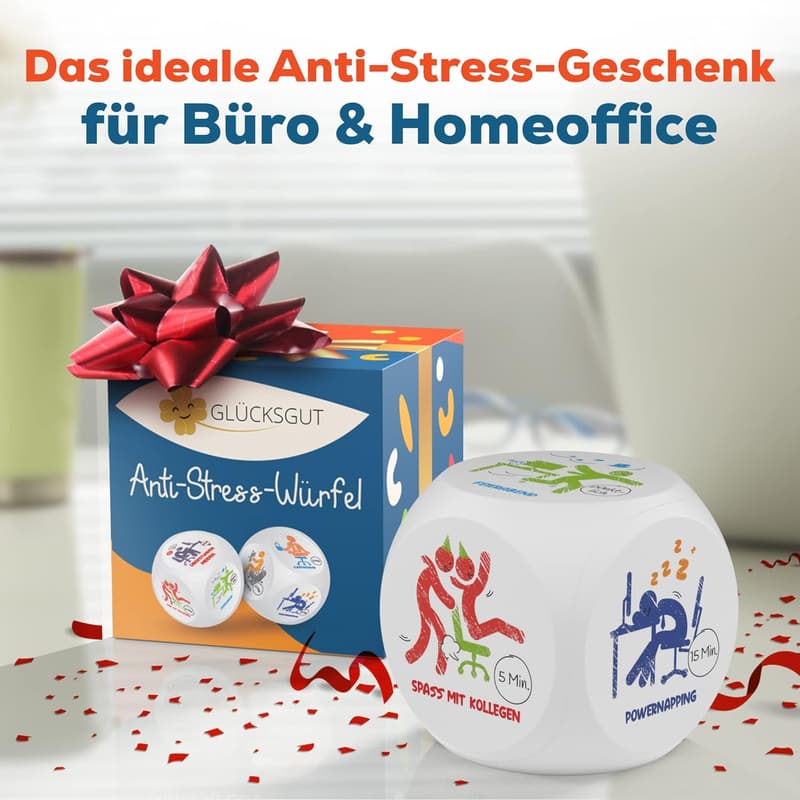 Anti-Stress-Würfel mit Piktogrammen – Geschenk für Kollegen im Büro