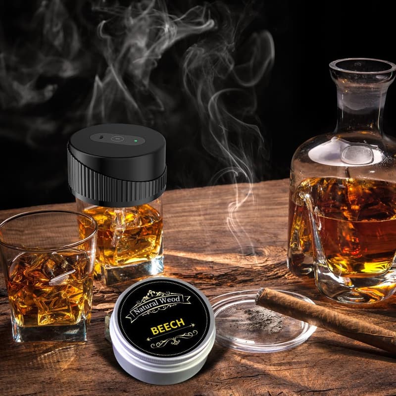 Elektrisches Whiskey Smoker Set mit 6 Holzchips für Männer