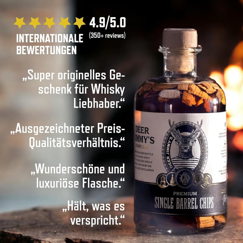 DIY Whisky Geschenkeset mit Eichenfass-Chips für Männer