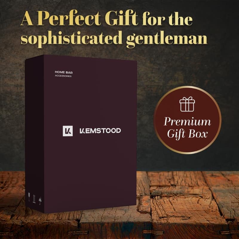 Whiskey-Dekanter-Set mit Holzständer und 2 Gläsern – 850 ml, ideales Geschenk für Herren